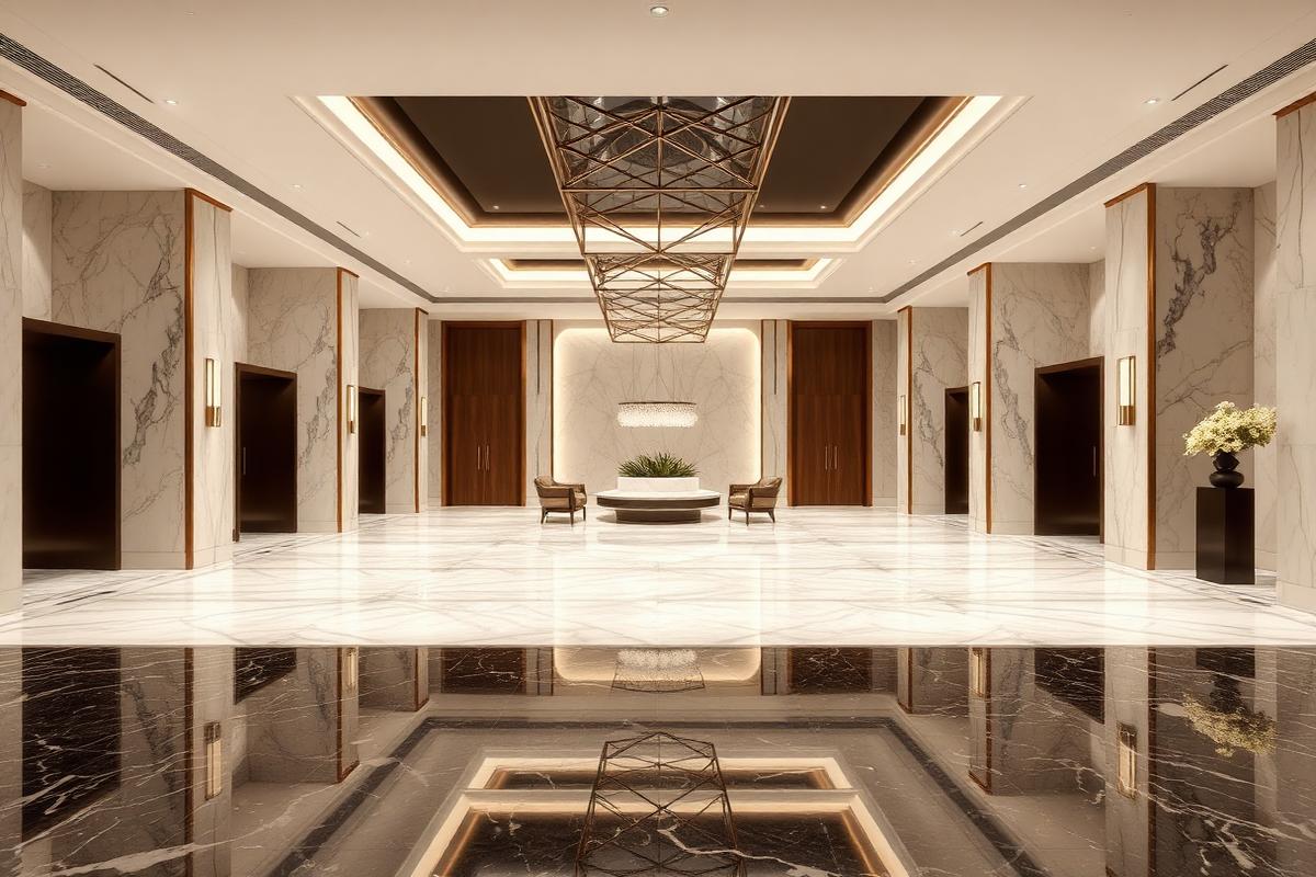 Luxury marble lobby interior